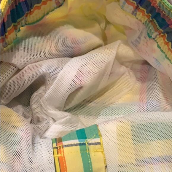 NWT New Polo by Ralph Lauren yellow plaid swim trunks Large - Picture 9 of 9